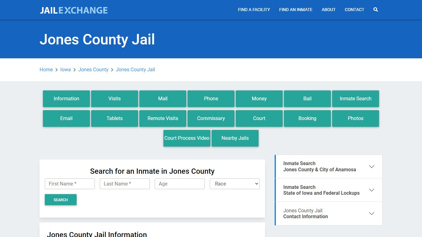 Jones County Jail Roster Lookup, IA, Inmate Search